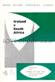ireland v South Africa 1965 rugby  Programmes